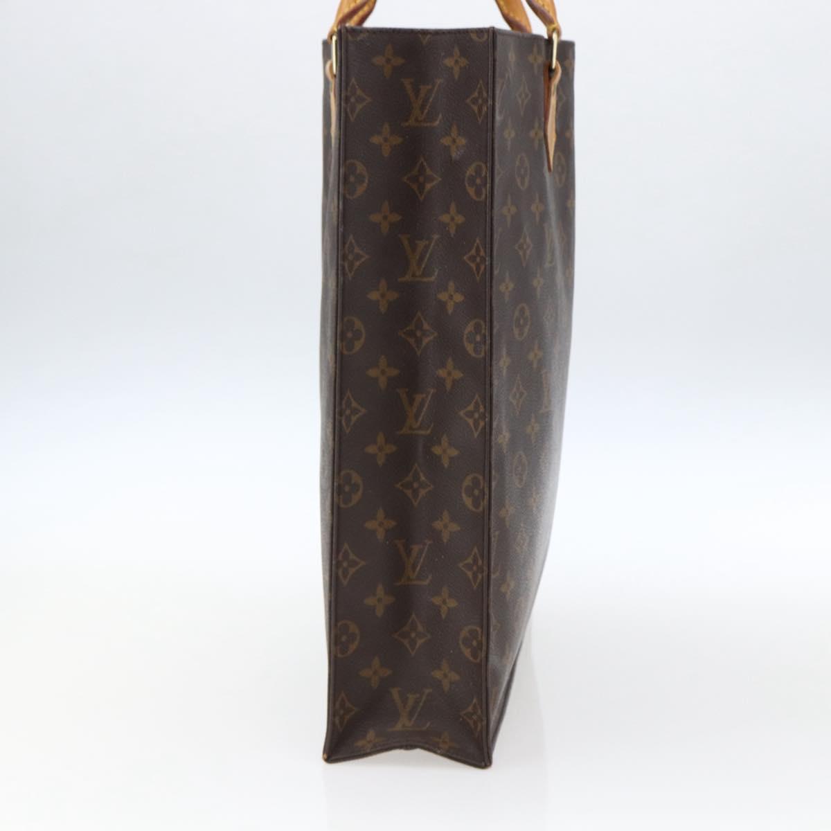 LOUIS VUITTON Monogram Sac Plat Hand Bag M51140 LV Auth BA10199