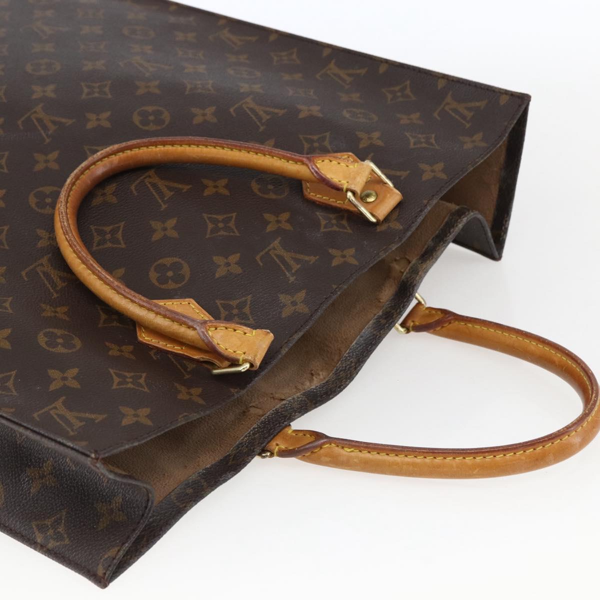 LOUIS VUITTON Monogram Sac Plat Hand Bag M51140 LV Auth BA10199