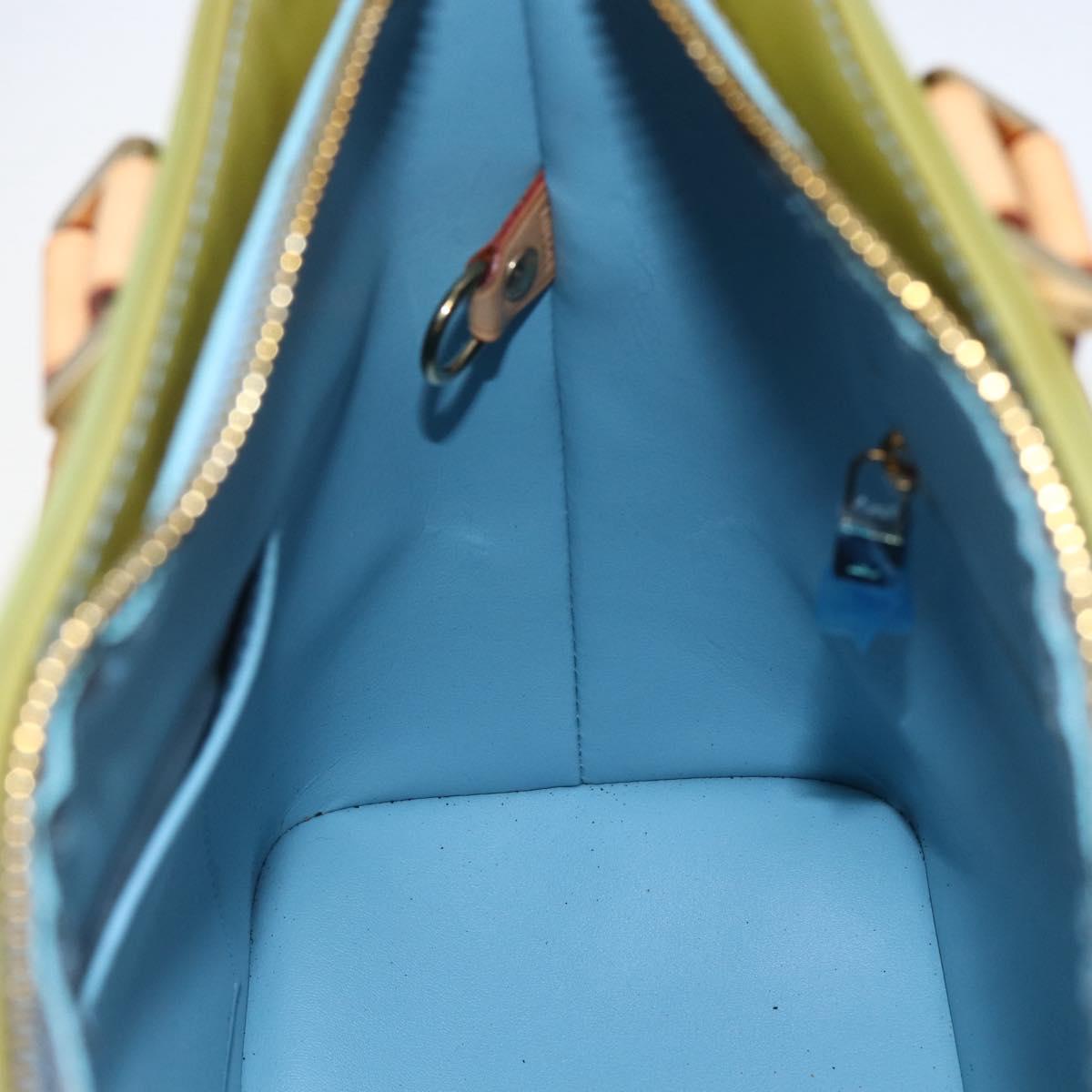 LOUIS VUITTON Monogram Vernis Houston Hand Bag Baby Blue M91005 LV Auth BA10225
