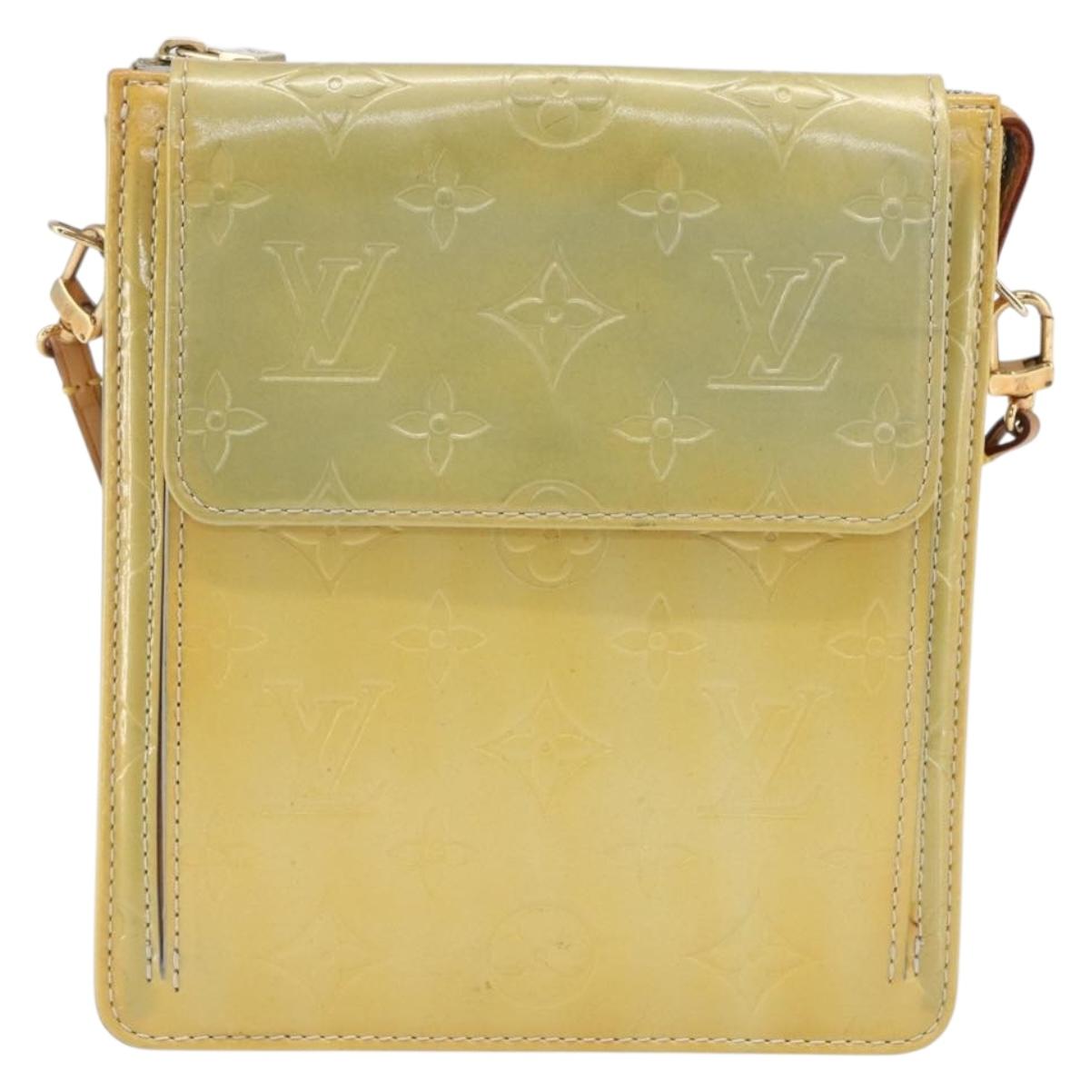 LOUIS VUITTON Monogram Vernis Motto Accessory Pouch Gris M91030 LV Auth BA10226
