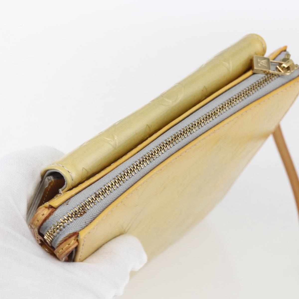 LOUIS VUITTON Monogram Vernis Motto Accessory Pouch Gris M91030 LV Auth BA10226