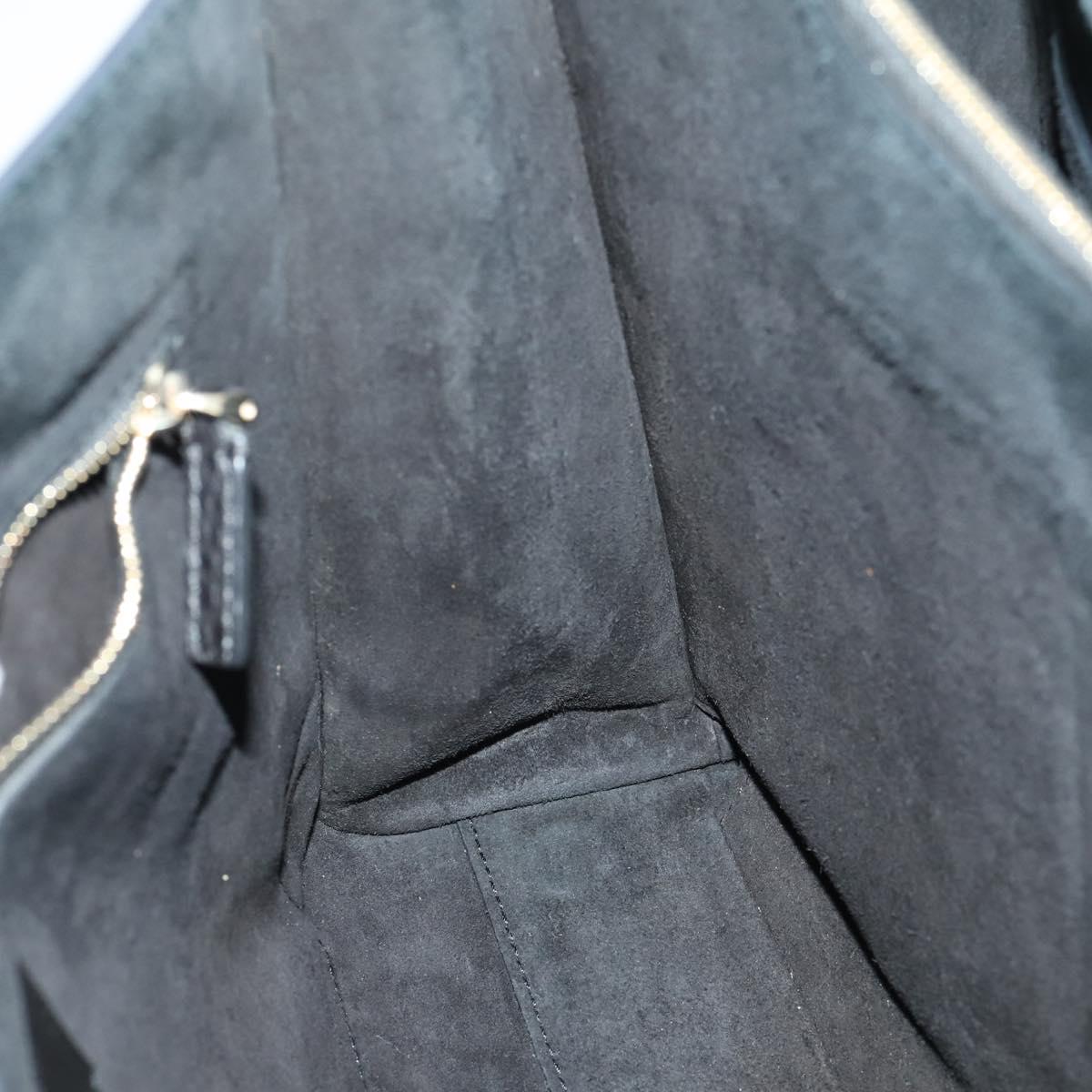 VALENTINO Hand Bag Leather 2way Black Gold Auth BA10227