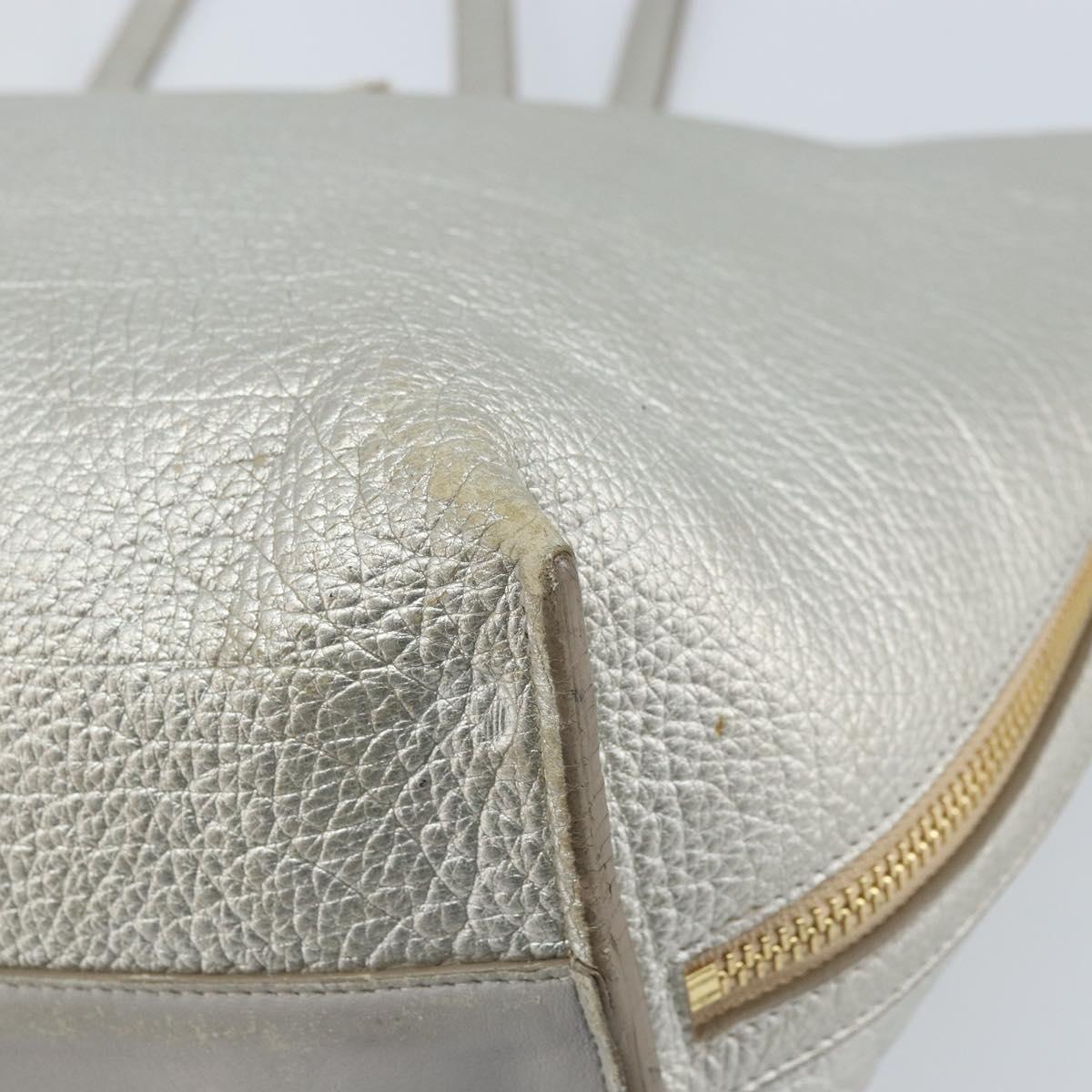 Chloe Tote Bag Leather Silver Auth BA10228