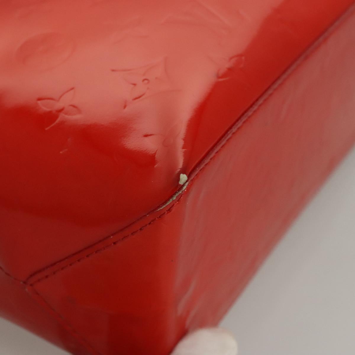 LOUIS VUITTON Monogram Vernis Reade PM Hand Bag Red Rouge M91088 LV Auth BA1023