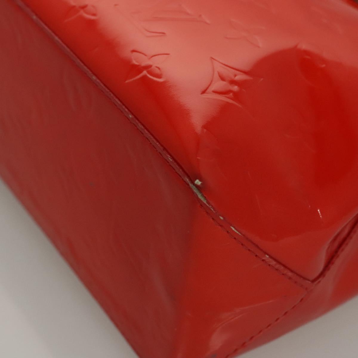 LOUIS VUITTON Monogram Vernis Reade PM Hand Bag Red Rouge M91088 LV Auth BA1023