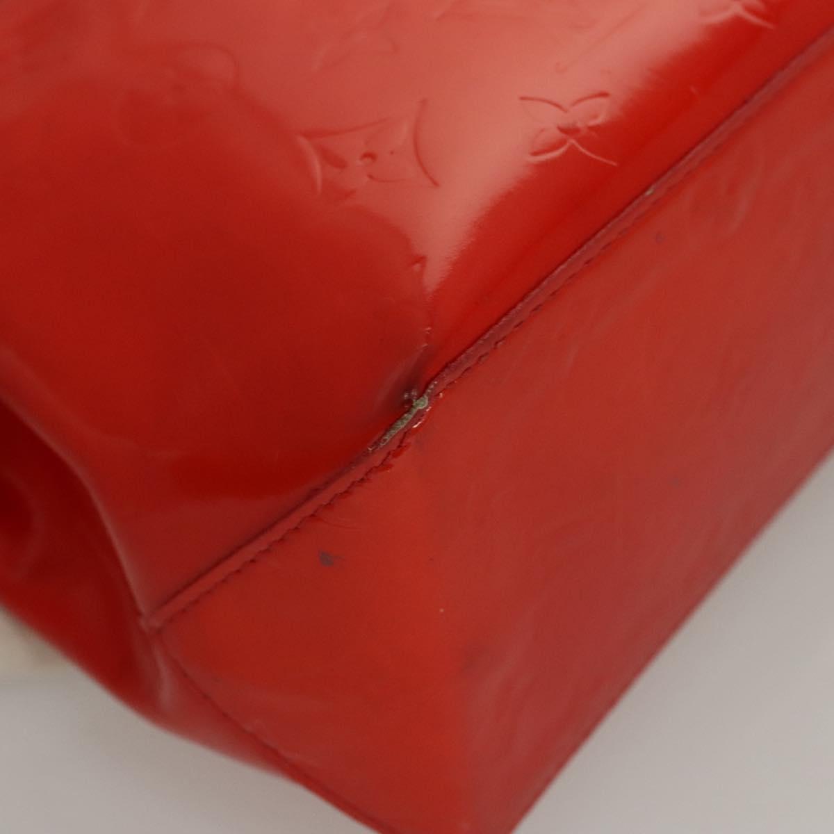 LOUIS VUITTON Monogram Vernis Reade PM Hand Bag Red Rouge M91088 LV Auth BA1023