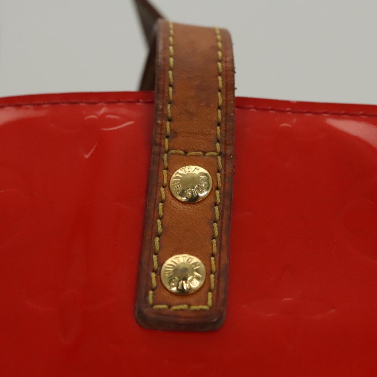 LOUIS VUITTON Monogram Vernis Reade PM Hand Bag Red Rouge M91088 LV Auth BA1023