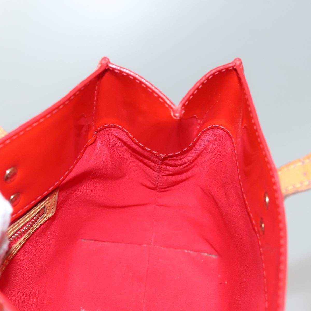 LOUIS VUITTON Monogram Vernis Reade PM Hand Bag Red Rouge M91088 LV Auth BA1023