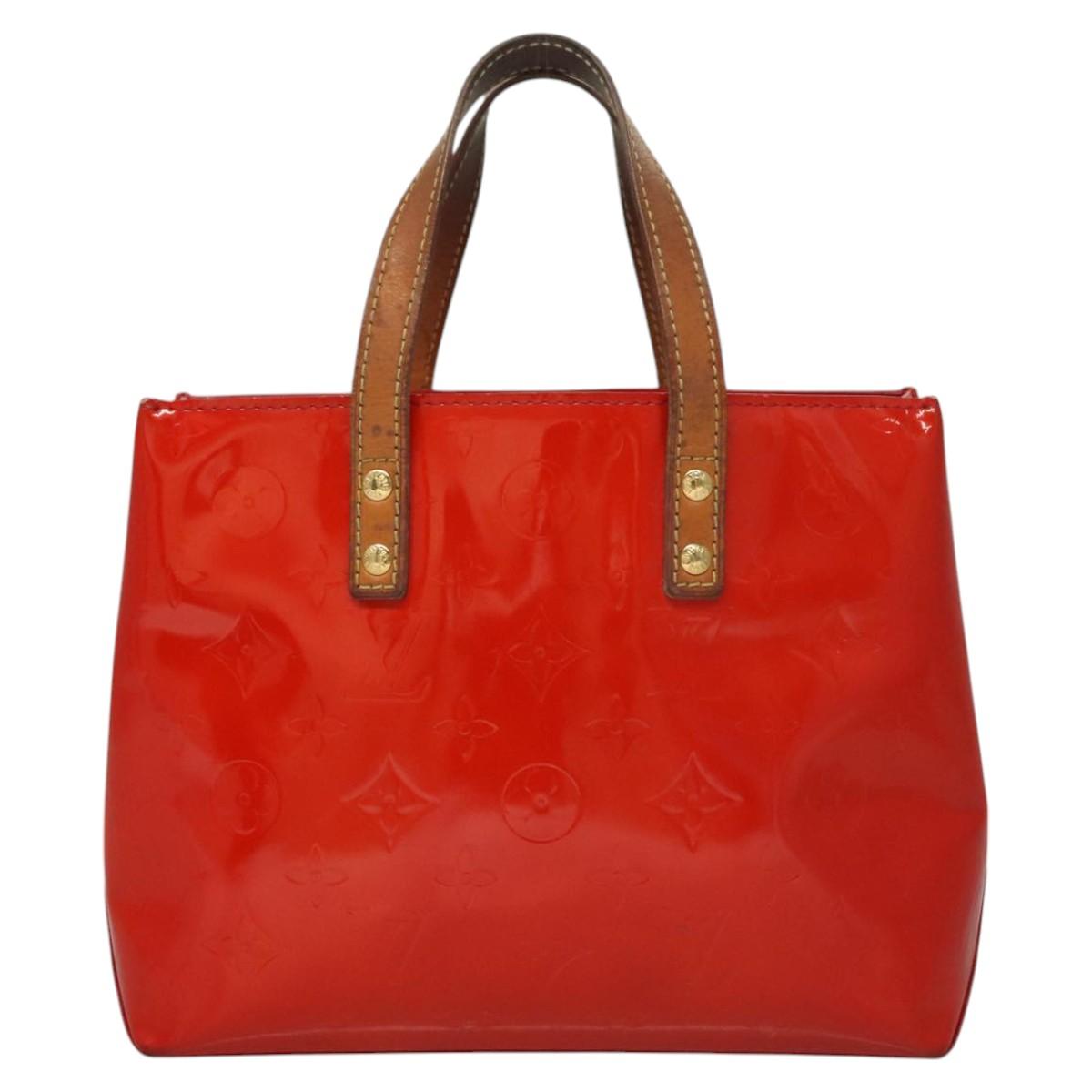 LOUIS VUITTON Monogram Vernis Reade PM Hand Bag Red Rouge M91088 LV Auth BA1023