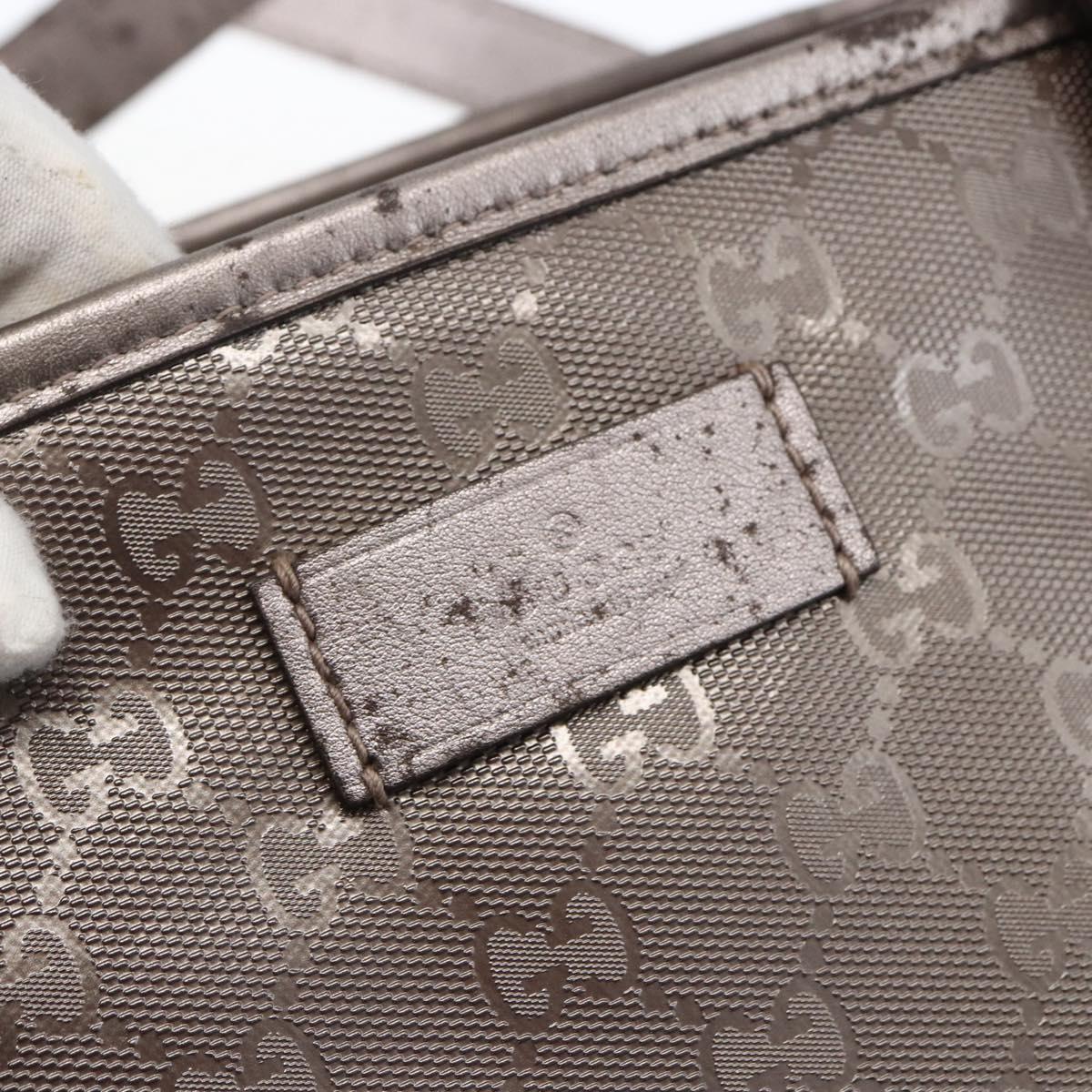 GUCCI GG Implementation Tote Bag Gray Silver 231120 Auth BA10239