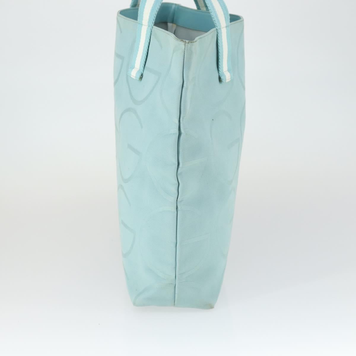 GUCCI Tote Bag Canvas Light Blue 123439 Auth BA10240