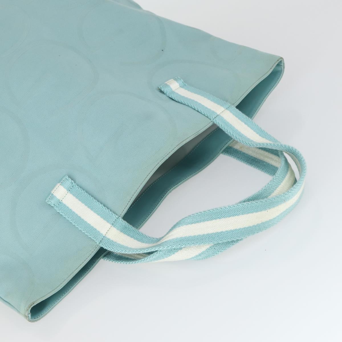 GUCCI Tote Bag Canvas Light Blue 123439 Auth BA10240