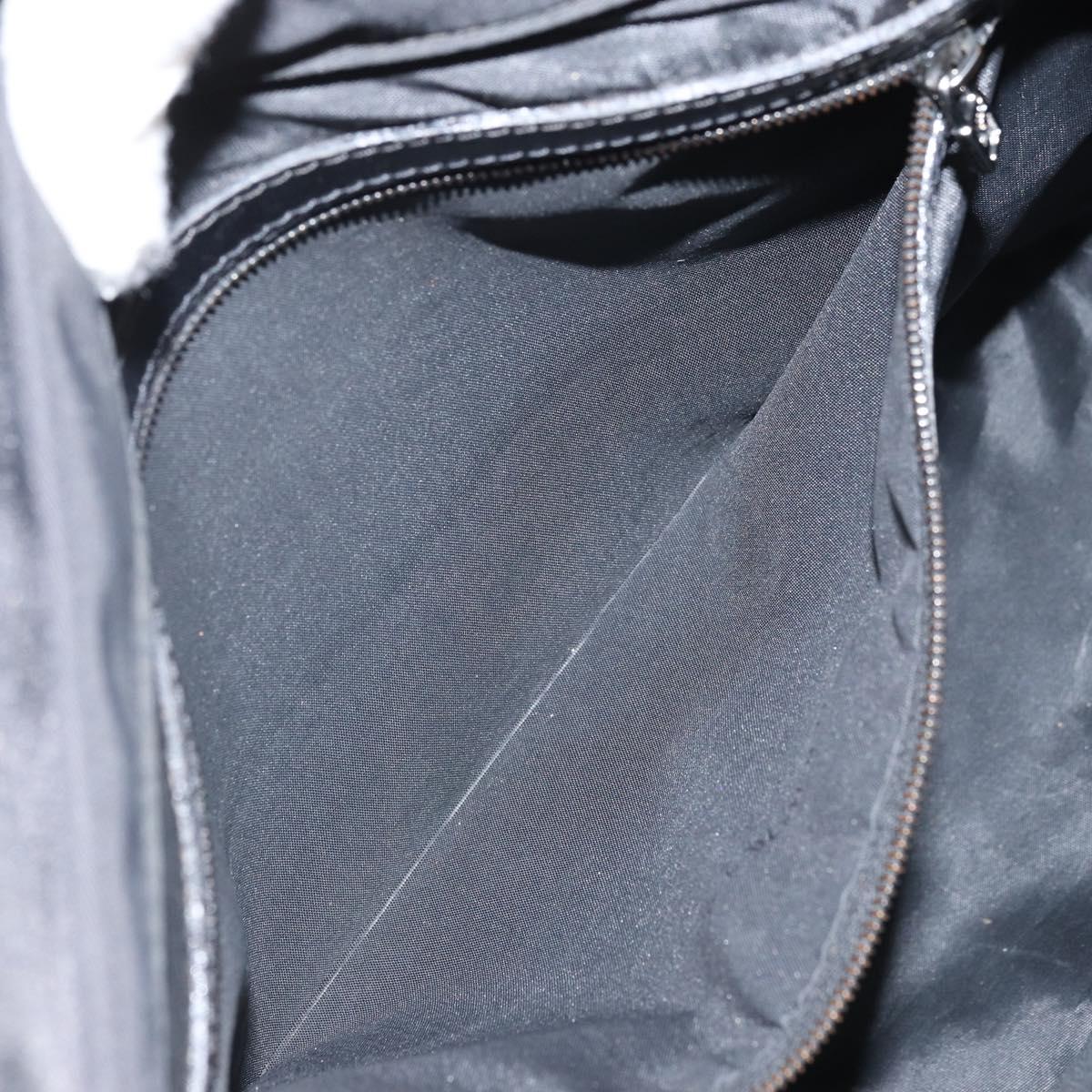 FENDI Hand Bag Nylon Black Silver Auth BA10247