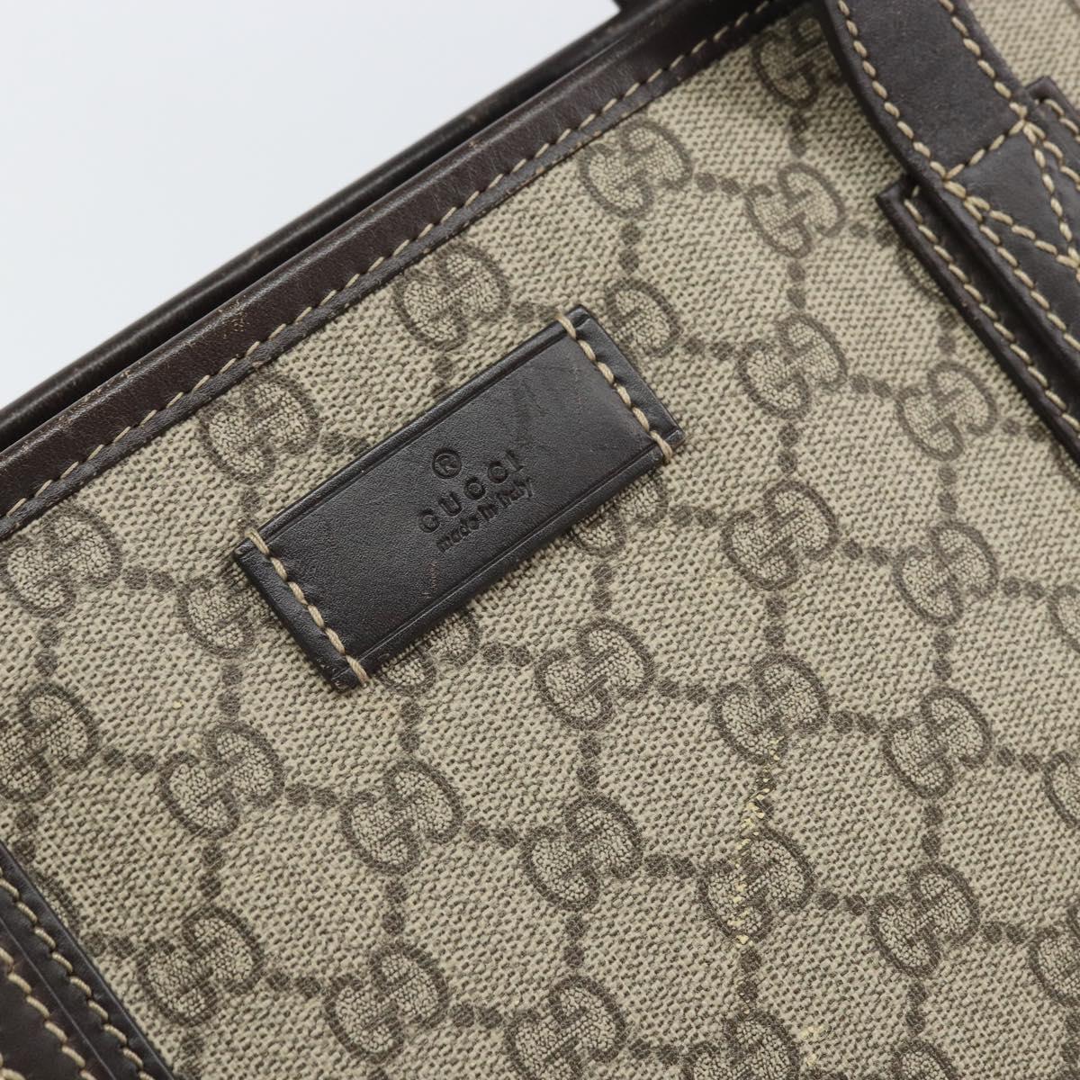 GUCCI GG Supreme Tote Bag PVC Beige 211138 Auth BA10250