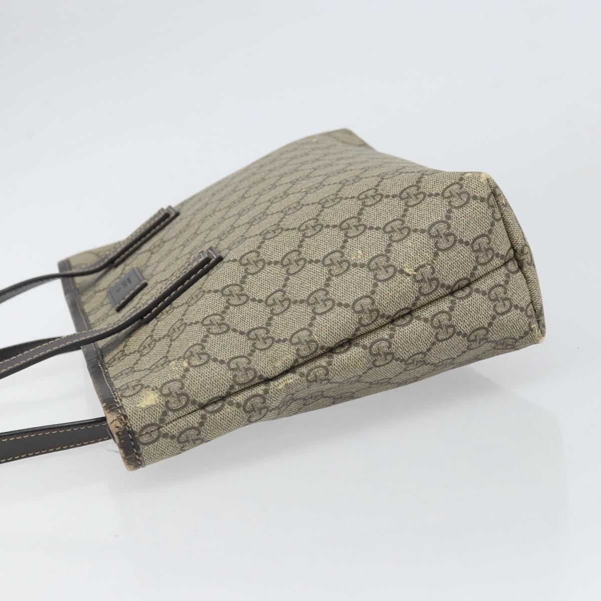 GUCCI GG Supreme Tote Bag PVC Beige 211138 Auth BA10250