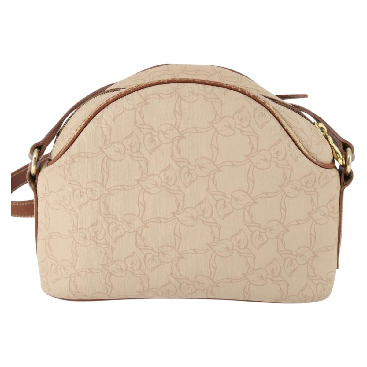Chloe Shoulder Bag PVC Canvas Beige Gold Auth BA10255