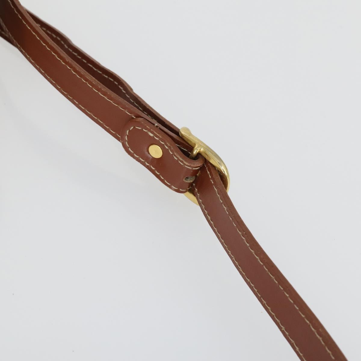 Chloe Shoulder Bag PVC Canvas Beige Gold Auth BA10255