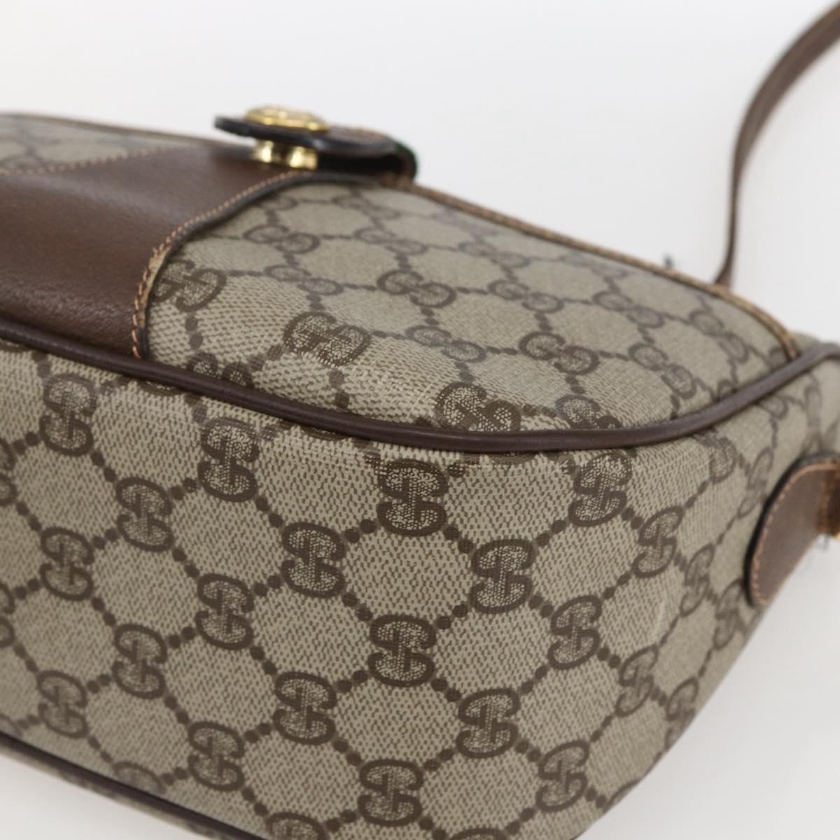 GUCCI GG Supreme Web Sherry Line Bag PVC Beige Red 89 02 032 Auth BA10262