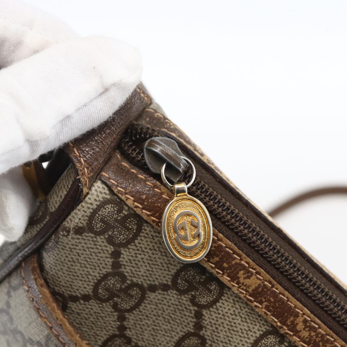 GUCCI GG Supreme Web Sherry Line Bag PVC Beige Red 89 02 032 Auth BA10262