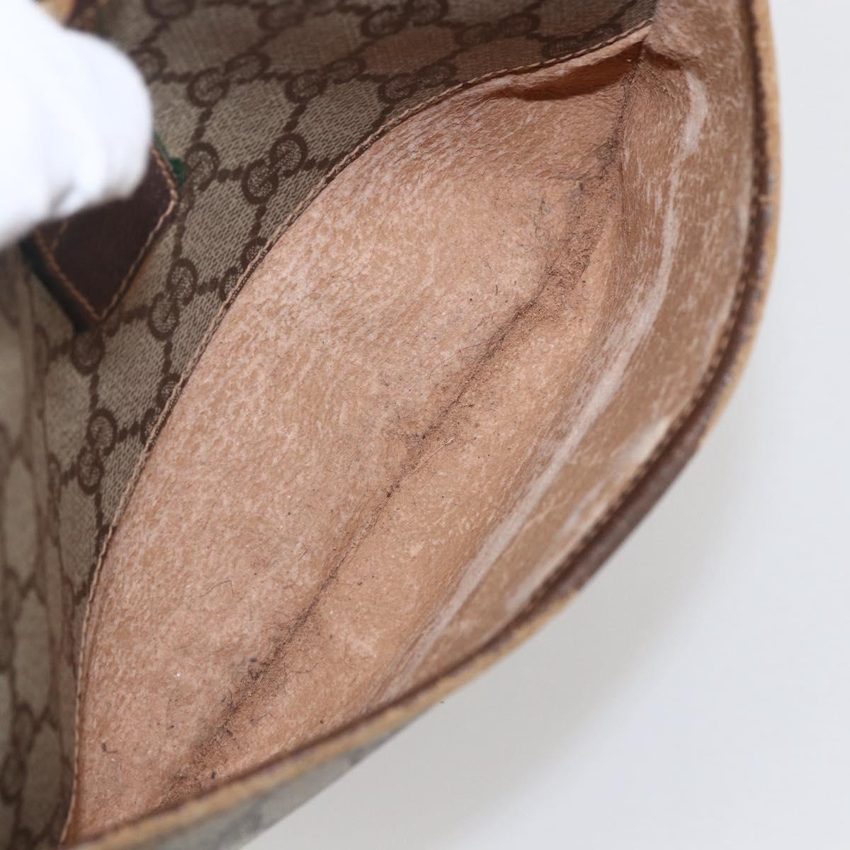 GUCCI GG Supreme Web Sherry Line Bag PVC Beige Red 89 02 032 Auth BA10262