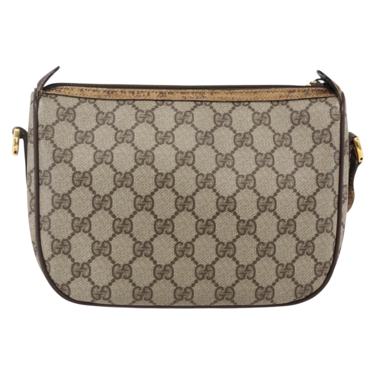 GUCCI GG Supreme Web Sherry Line Bag PVC Beige Red 89 02 032 Auth BA10262