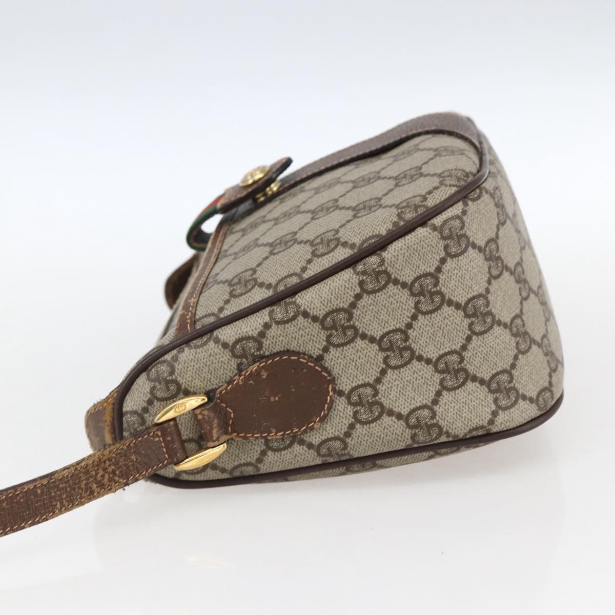 GUCCI GG Supreme Web Sherry Line Bag PVC Beige Red 89 02 032 Auth BA10262