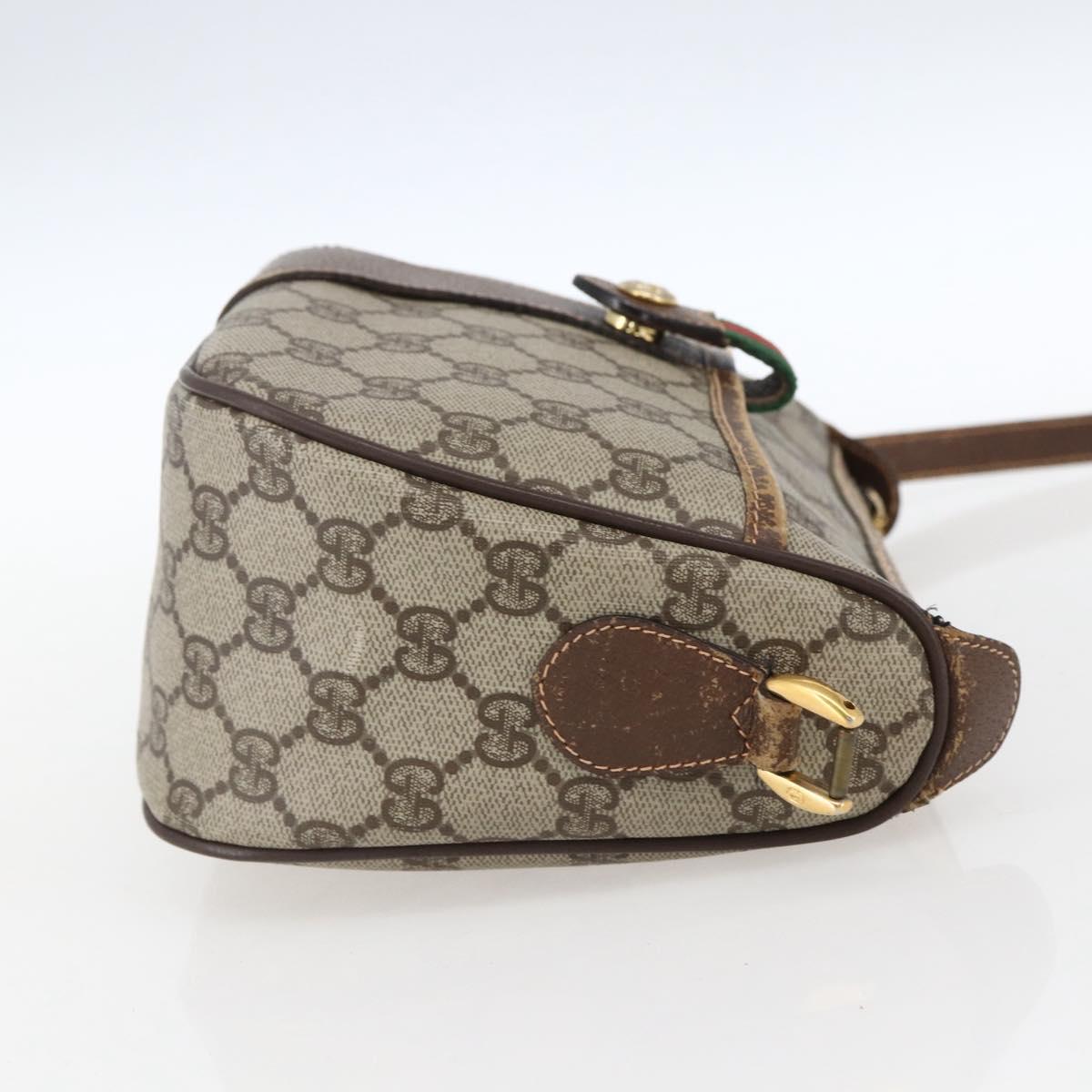 GUCCI GG Supreme Web Sherry Line Bag PVC Beige Red 89 02 032 Auth BA10262