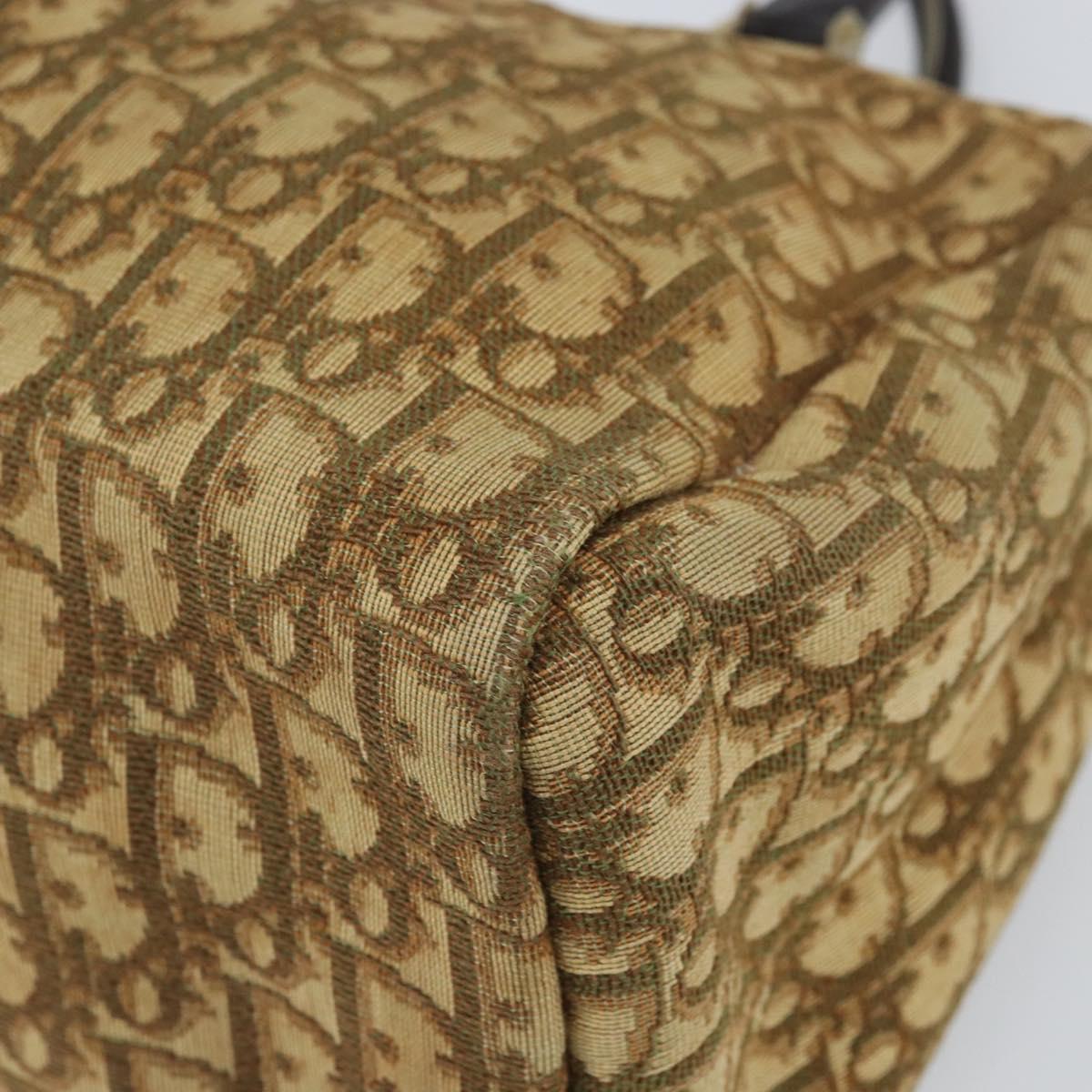 Christian Dior Trotter Canvas Hand Bag Beige Auth BA10263