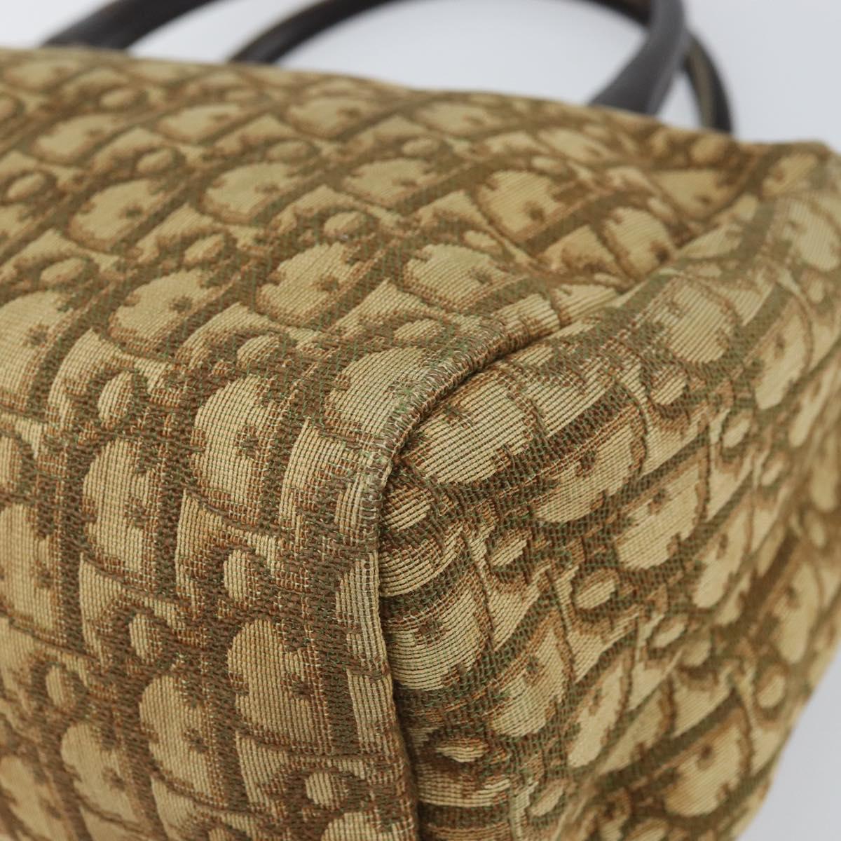 Christian Dior Trotter Canvas Hand Bag Beige Auth BA10263