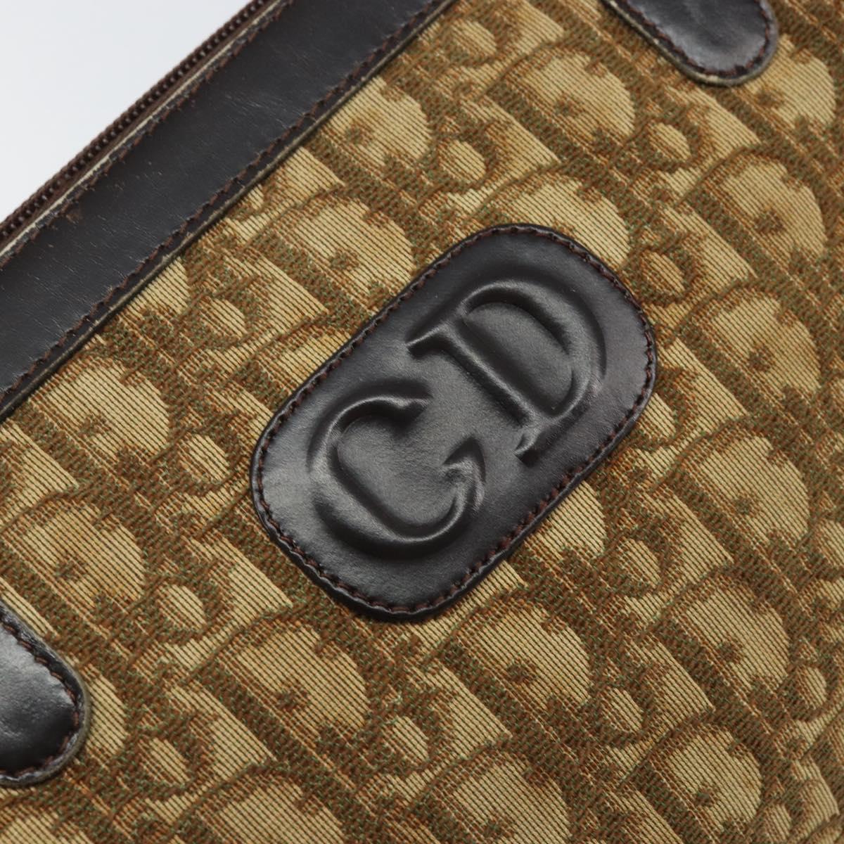 Christian Dior Trotter Canvas Hand Bag Beige Auth BA10263