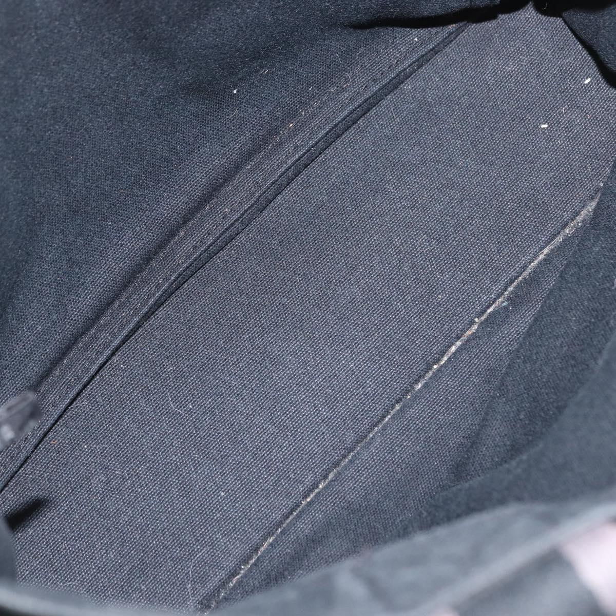 HERMES Fourre Tout PM Hand Bag Canvas Black Silver Auth BA10266