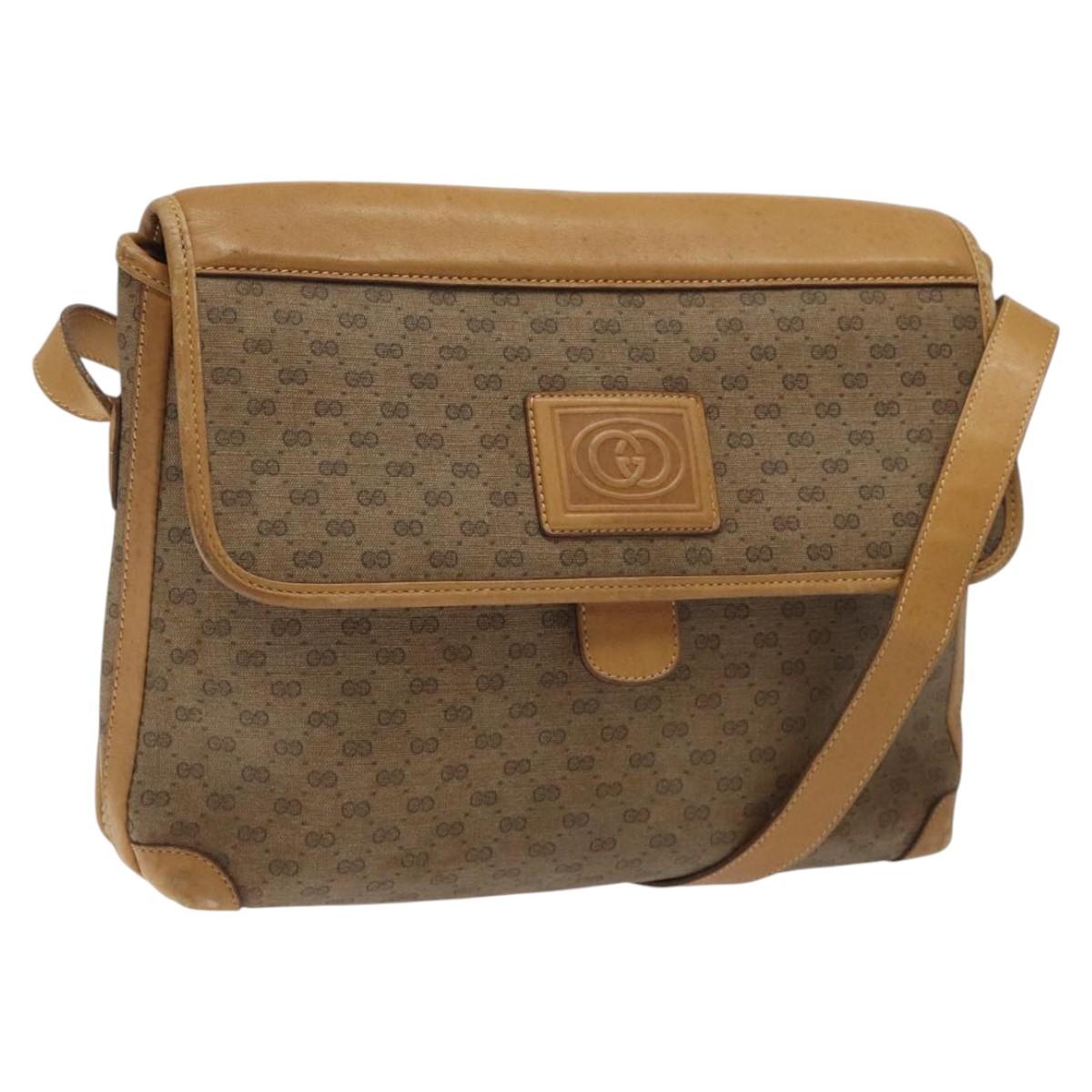 GUCCI GG Supreme Shoulder Bag PVC Beige Gold 001 261 0688 Auth BA1027