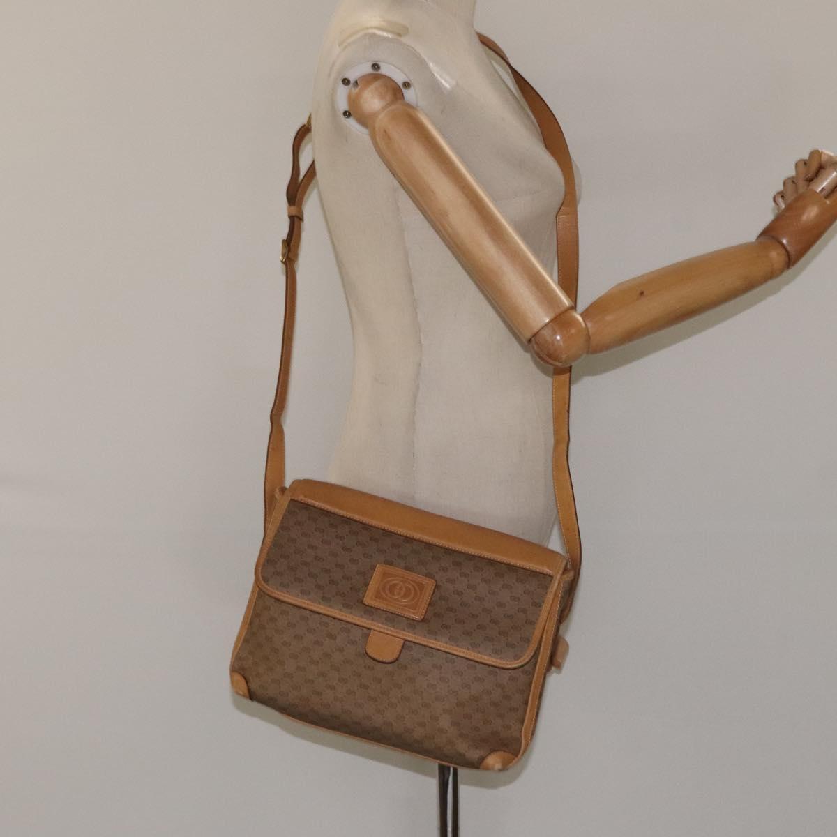 GUCCI GG Supreme Shoulder Bag PVC Beige Gold 001 261 0688 Auth BA1027