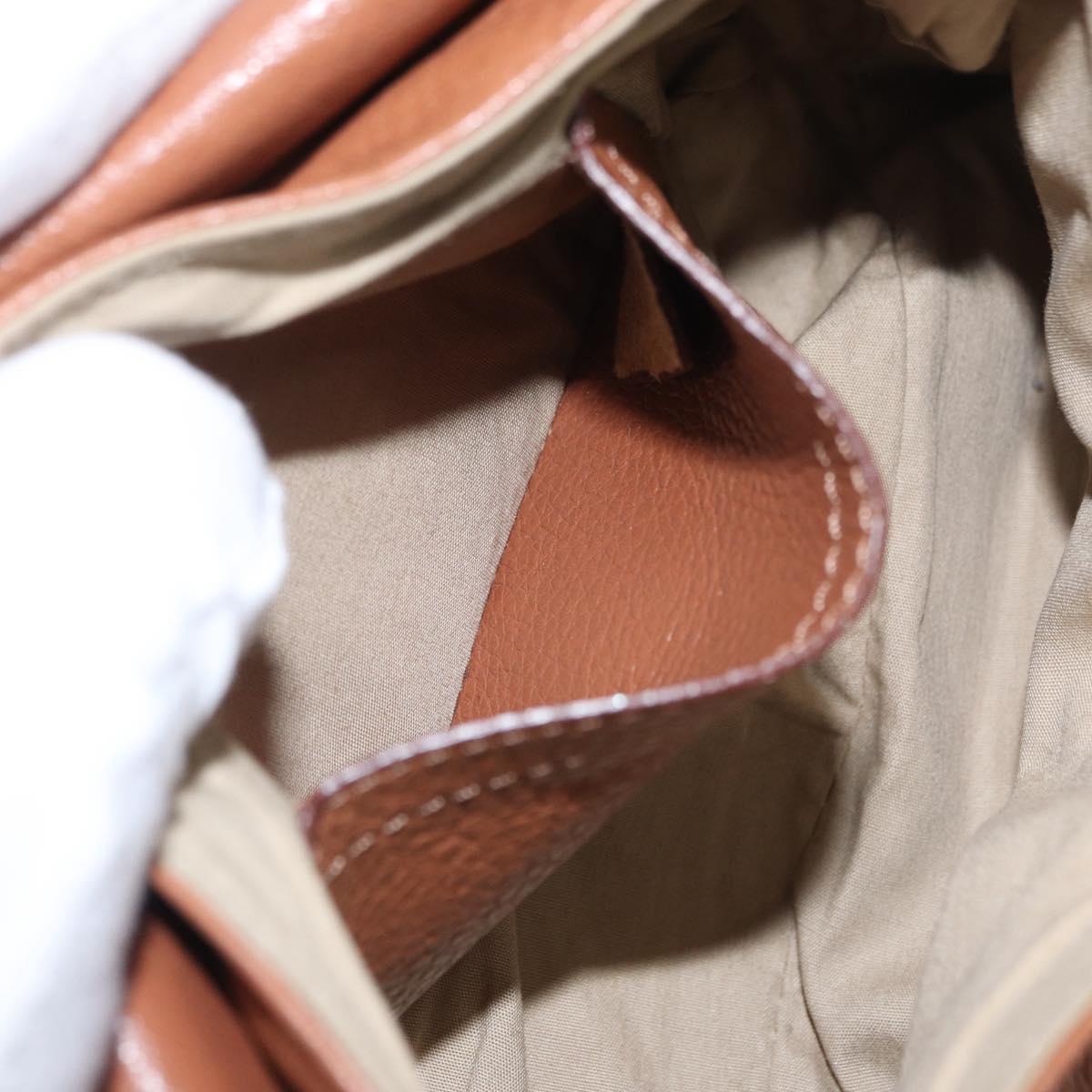 Chloe Shoulder Bag Leather 2way Brown Gold Auth BA10275