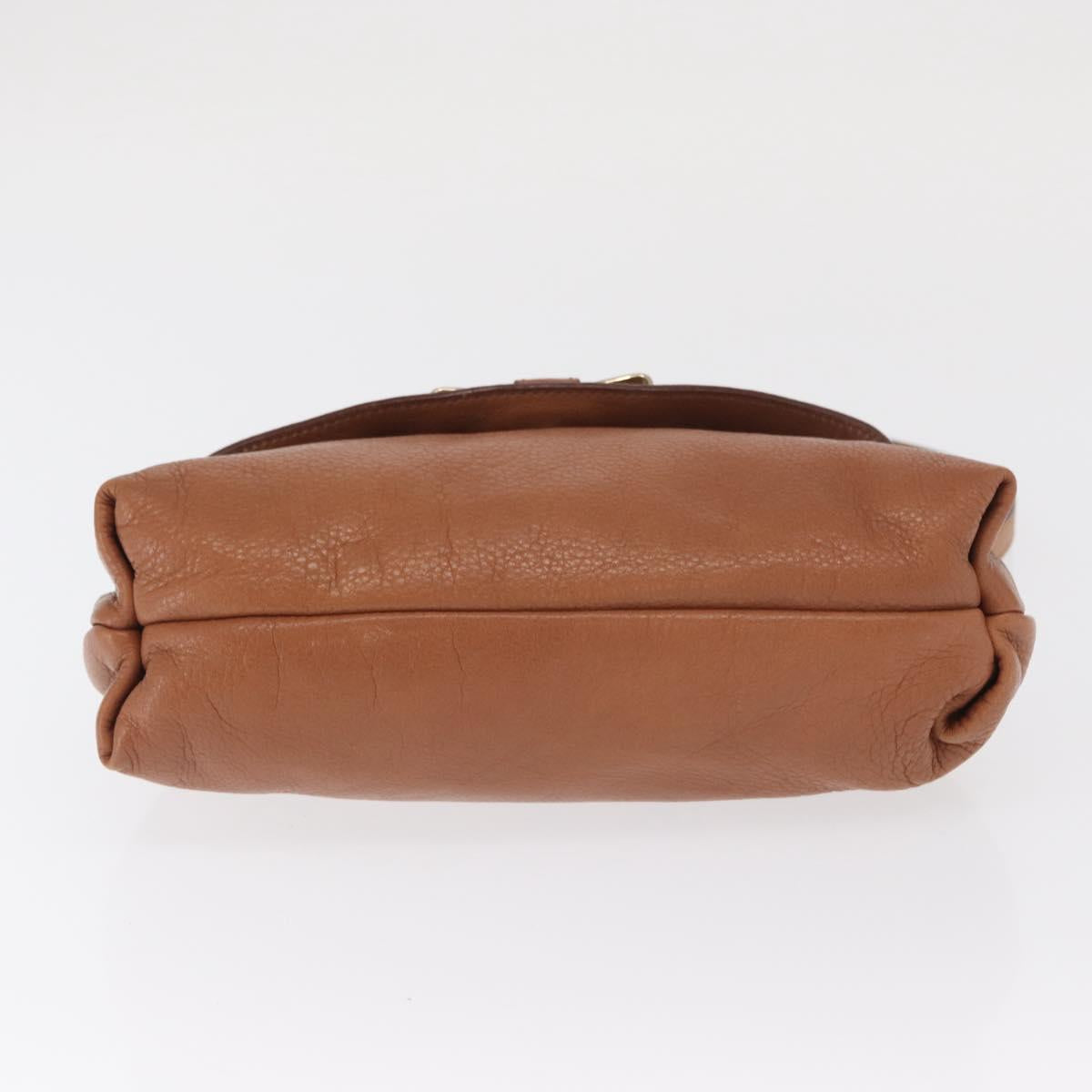 Chloe Shoulder Bag Leather 2way Brown Gold Auth BA10275