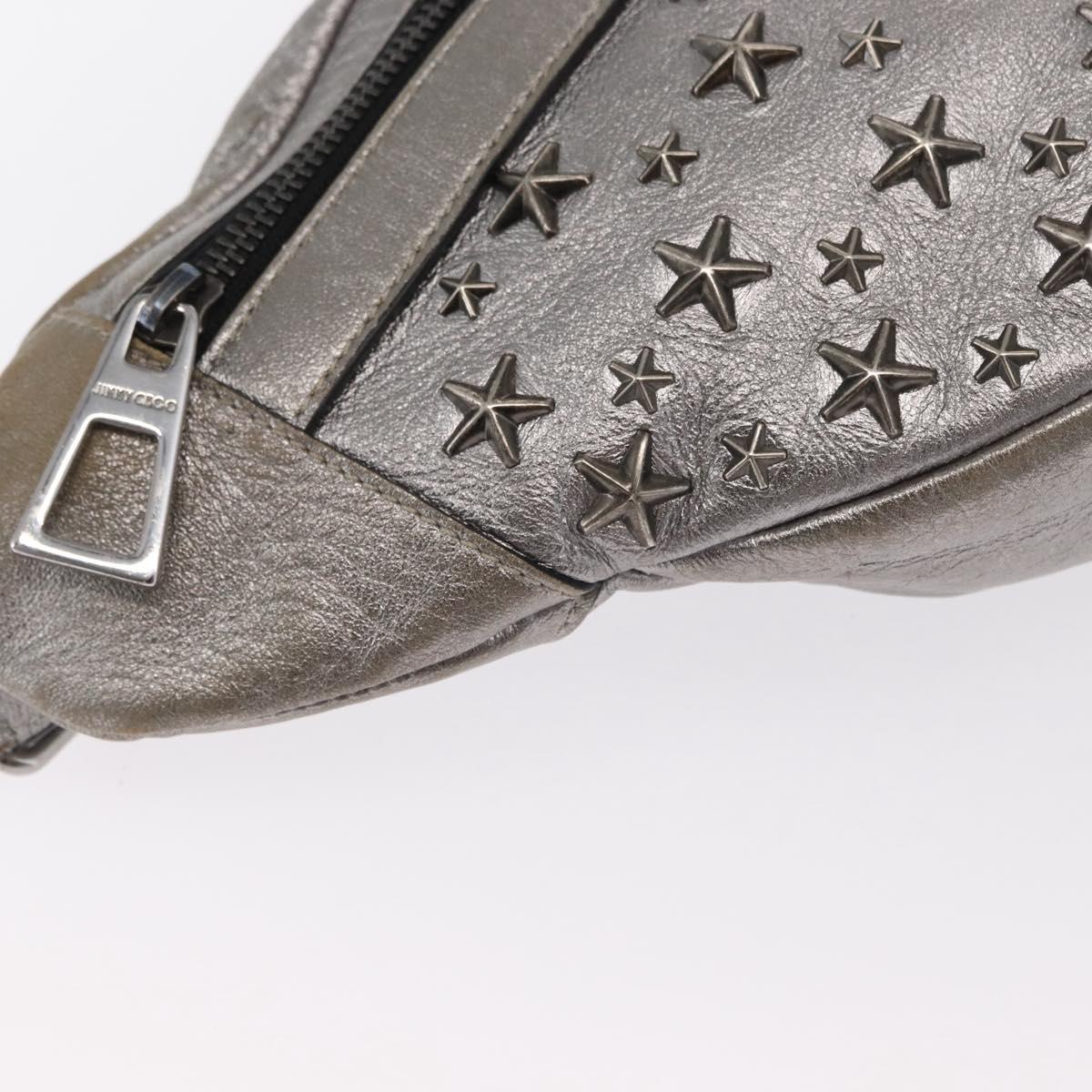 Jimmy Choo Body Bag Leather Silver Auth BA10277