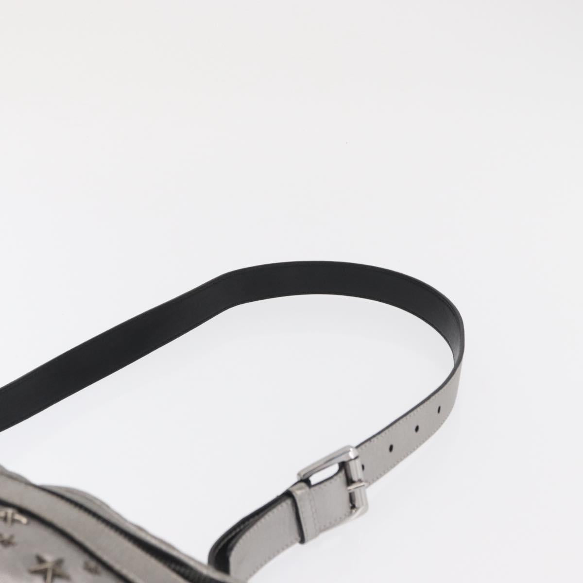 Jimmy Choo Body Bag Leather Silver Auth BA10277