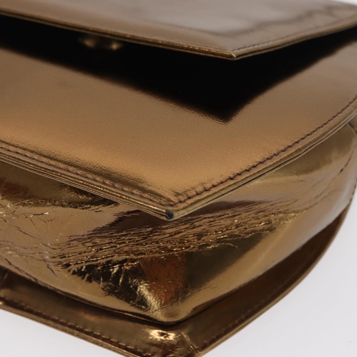 BALLY Shoulder Bag Leather Gold Tone Auth BA10280