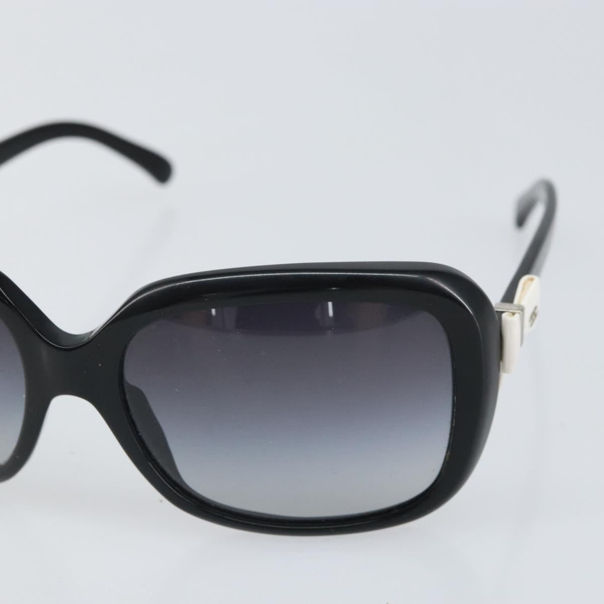 CHANEL Coco Ribbon Sunglasses plastic Black CC Auth BA10315