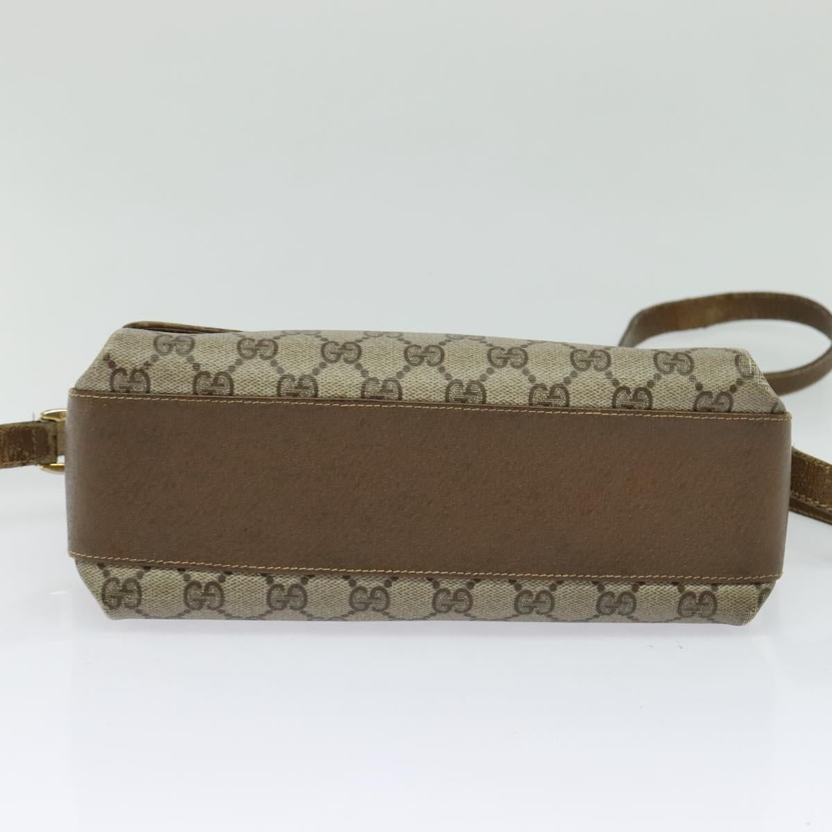 GUCCI GG Supreme Web Sherry Line Bag PVC Beige Gold 904 02 084 Auth BA1032