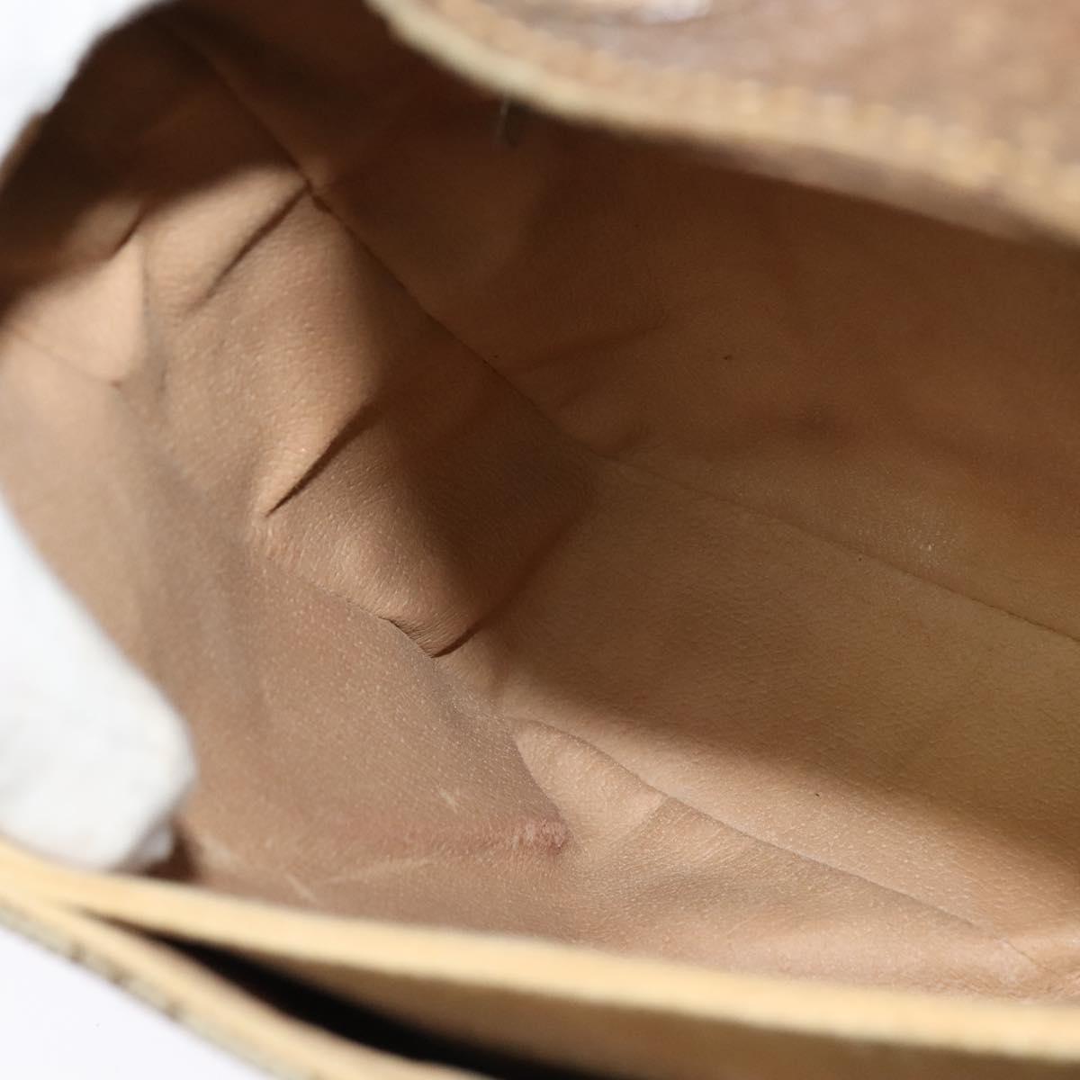GUCCI GG Supreme Web Sherry Line Bag PVC Beige Gold 904 02 084 Auth BA1032