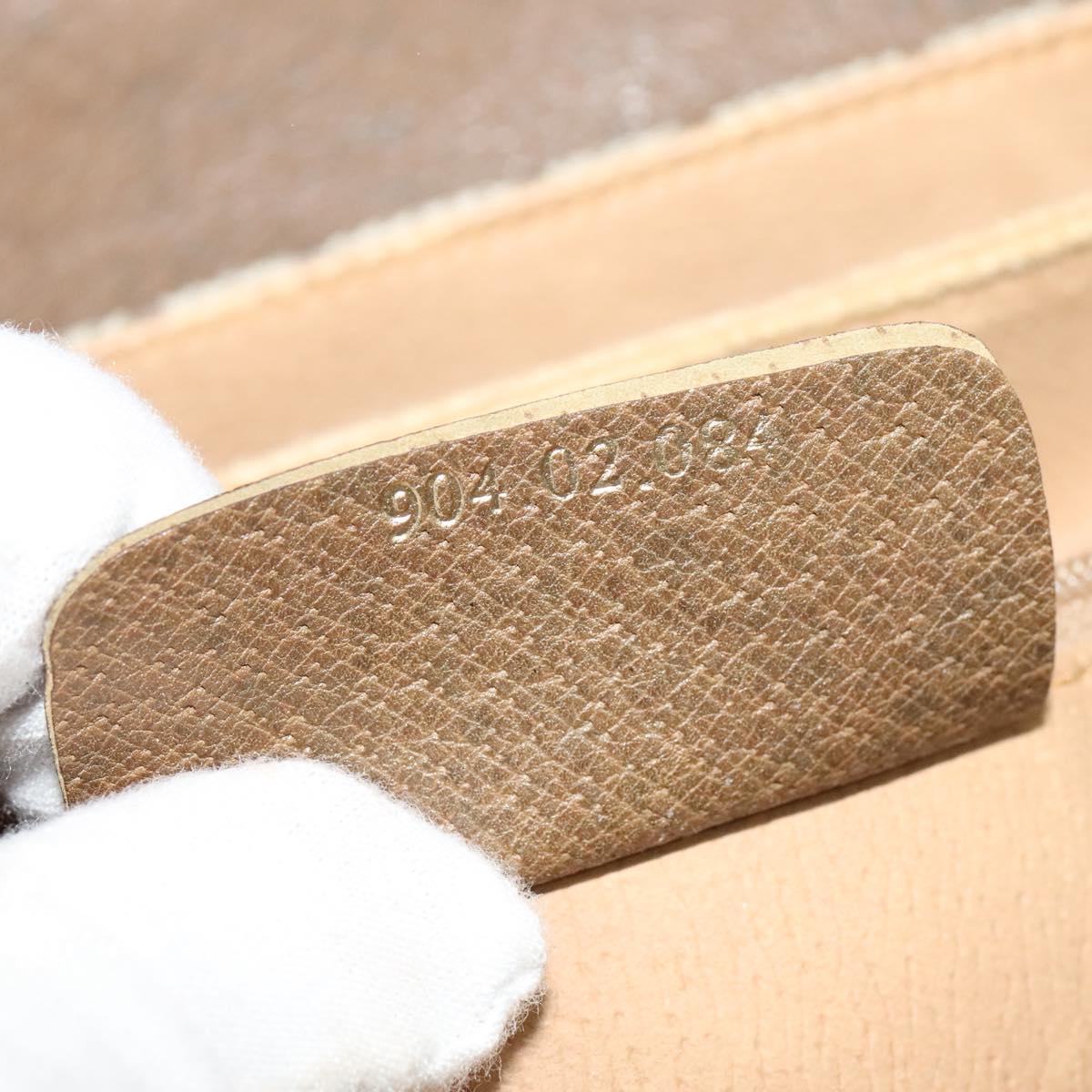 GUCCI GG Supreme Web Sherry Line Bag PVC Beige Gold 904 02 084 Auth BA1032