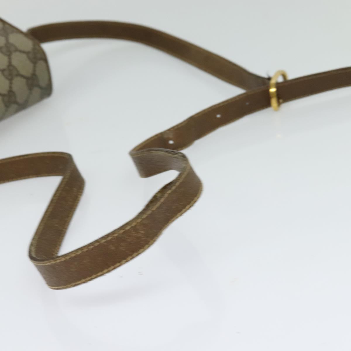GUCCI GG Supreme Web Sherry Line Bag PVC Beige Gold 904 02 084 Auth BA1032