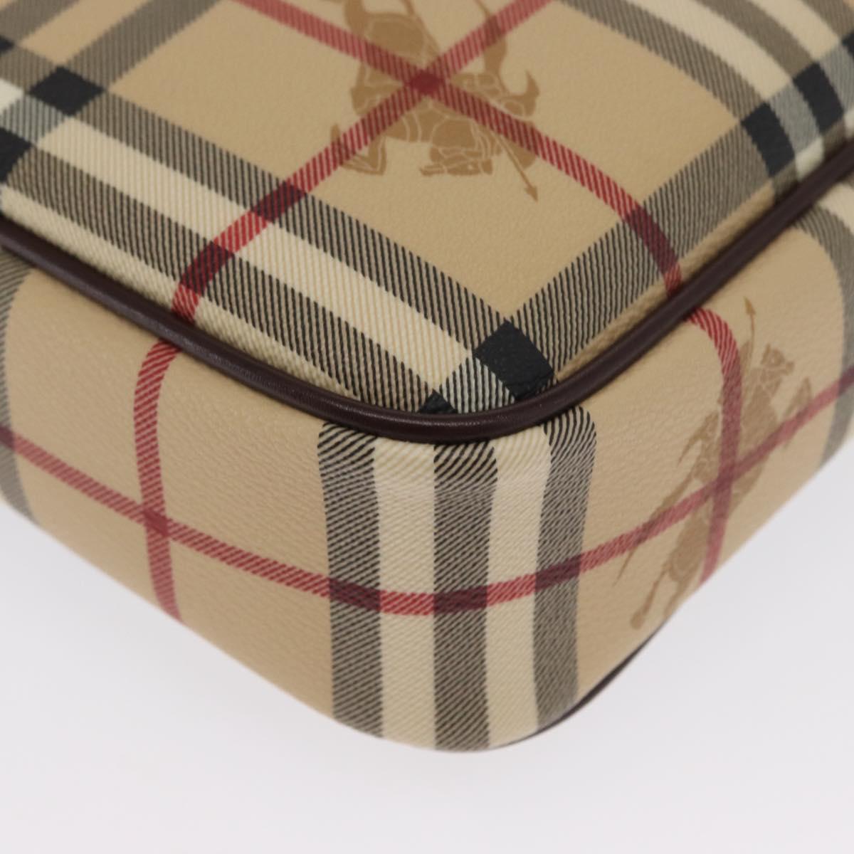 BURBERRY Nova Check Clutch Bag PVC Leather Beige Auth BA10320M