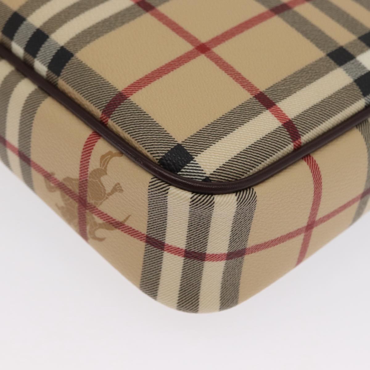 BURBERRY Nova Check Clutch Bag PVC Leather Beige Auth BA10320M