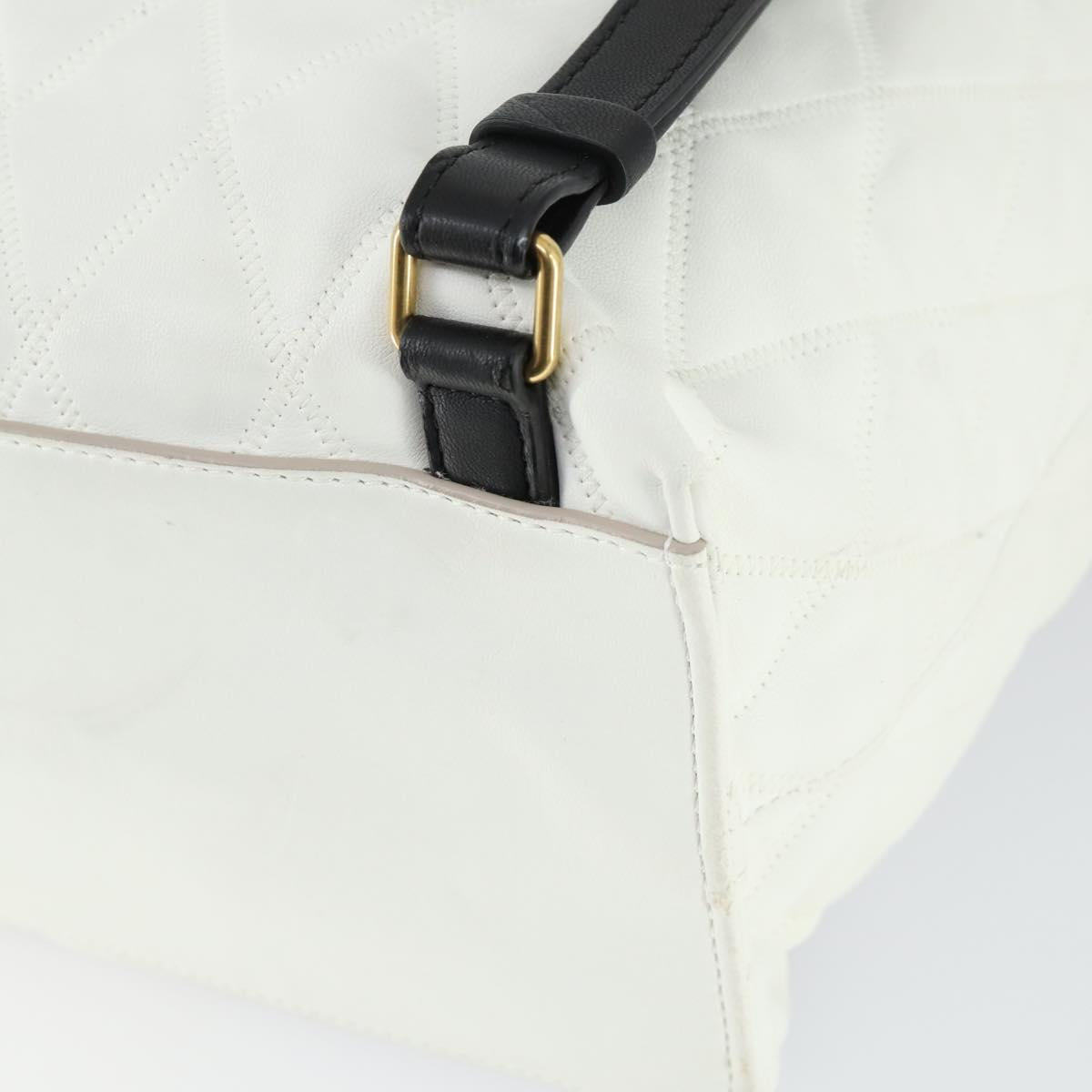 GIVENCHY Backpack Leather White Gold Auth BA10327