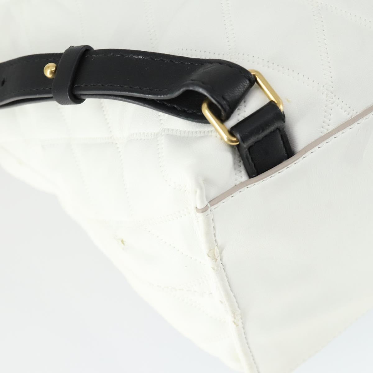 GIVENCHY Backpack Leather White Gold Auth BA10327