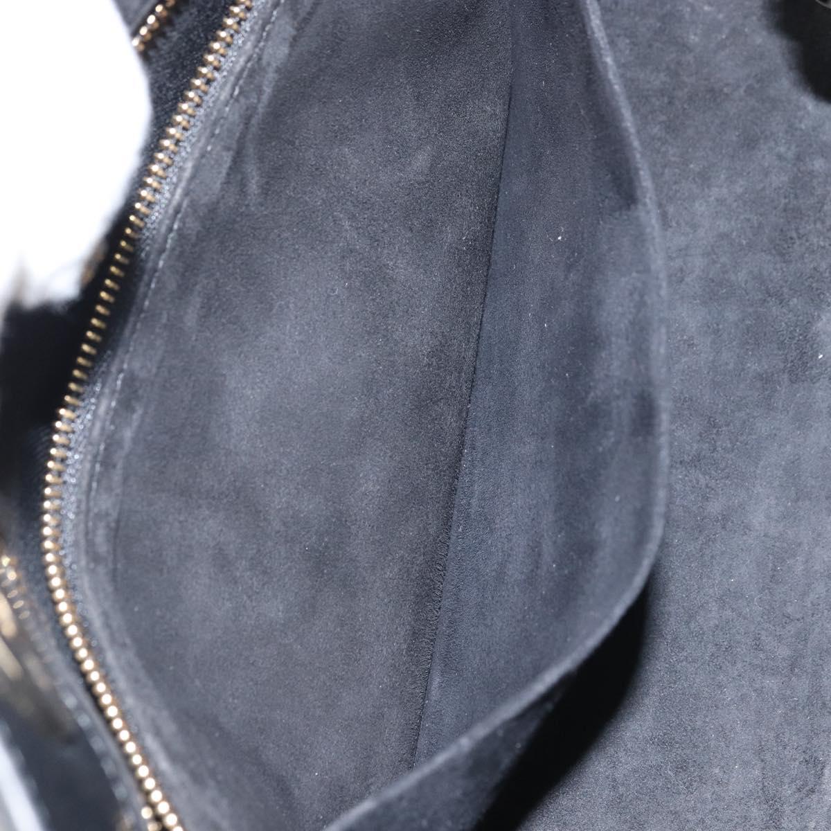 Christian Dior Lady Dior Hand Bag Leather 2way Black Gold Auth BA10329SM