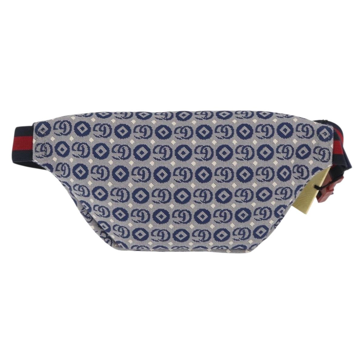 GUCCI Children's Sherry Line Waist bag Canvas Navy Red blue 502095 Auth BA10334