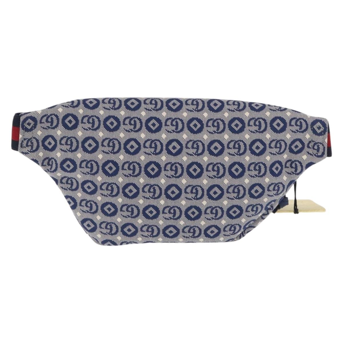 GUCCI Children's Sherry Line Waist bag Canvas Navy Red blue 502095 Auth BA10335